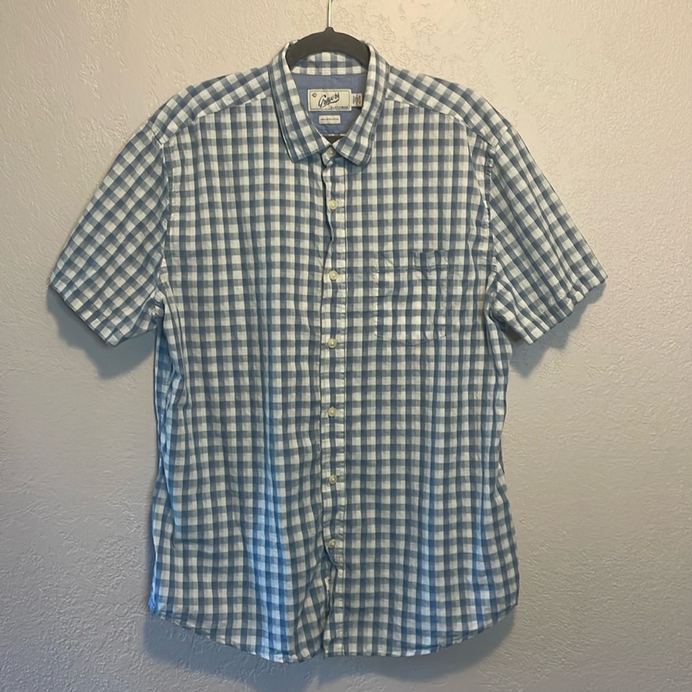 Grayers Clothier cotton gingham short sleeve button shirt men’s XL